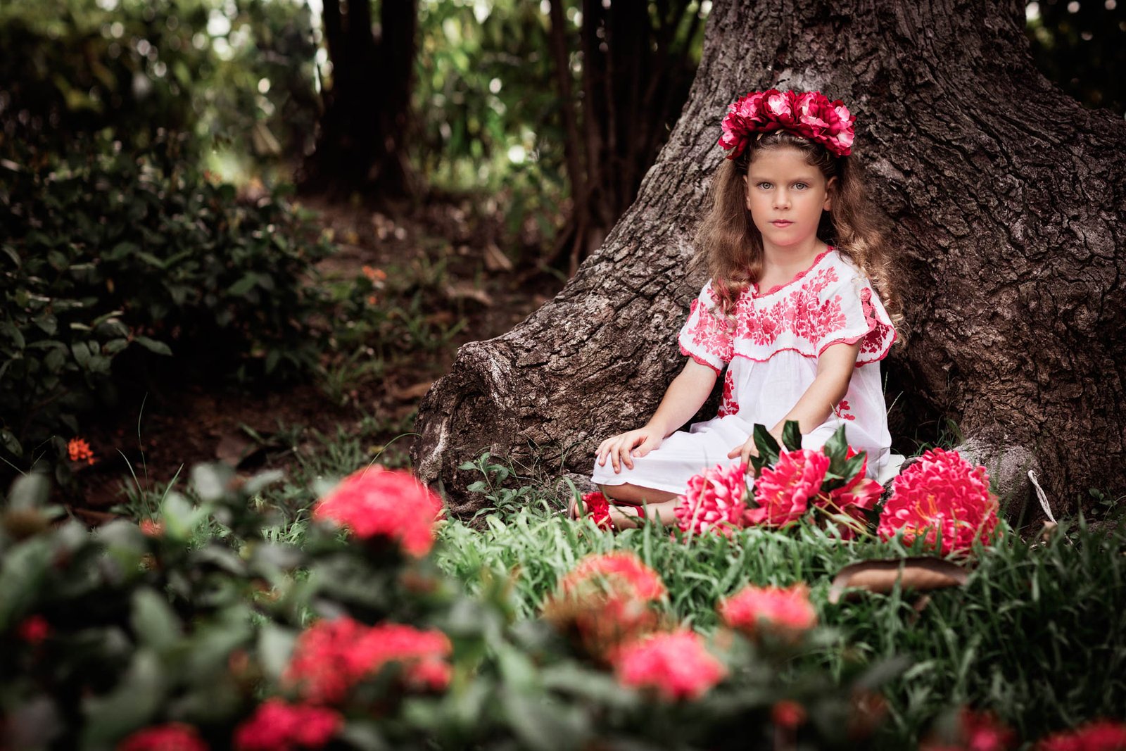 retrato de niña en arbol Almansa